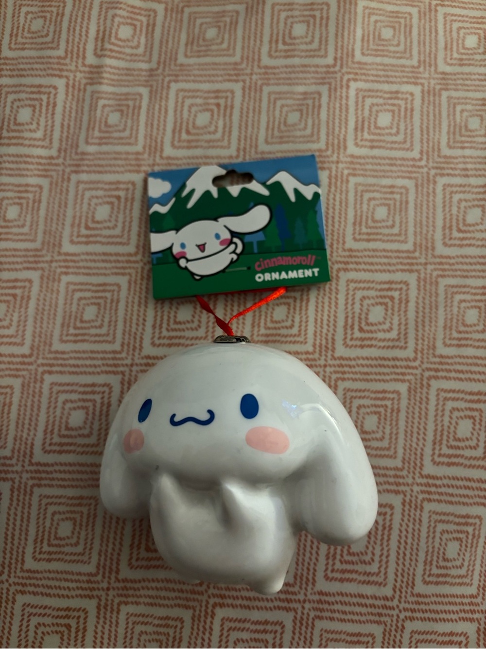 Sanrio Cinnamoroll White Ornament with Blue Eyes and Pink Cheeks